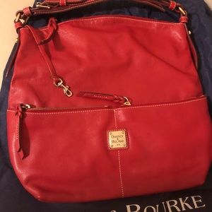 Dooney & Bourke Red Leather Hobo Handbag